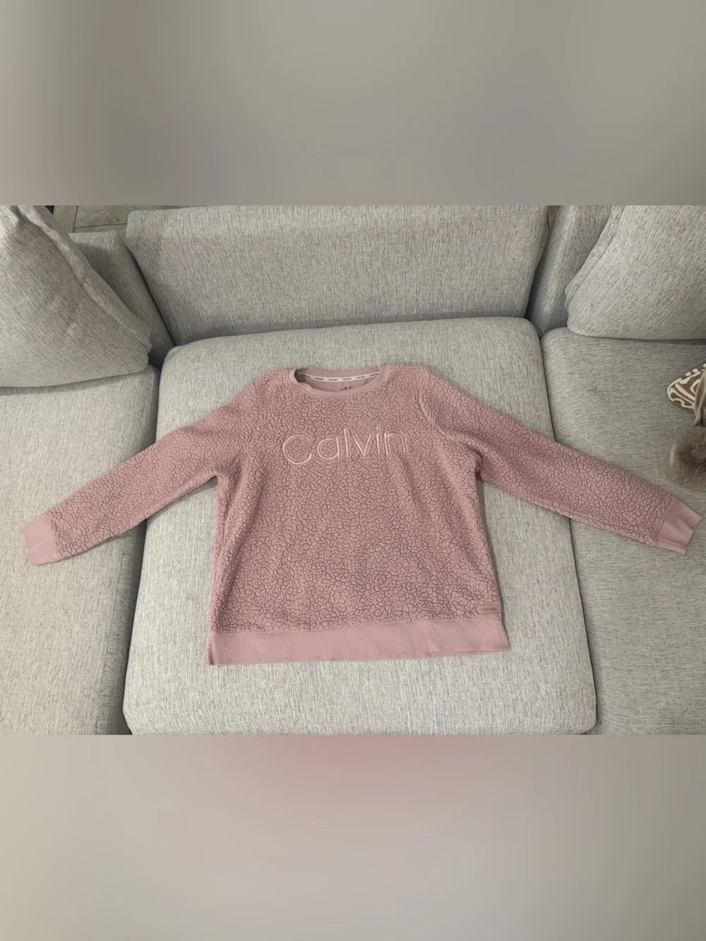 Calvin Klein Sherpa Crewneck Sweater - Mauve Pink